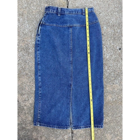 Vintage Zena Womens Jean‎ Skirt Size 3 Acid Washed Front Button Jean Skirt USA - Picture 15 of 16